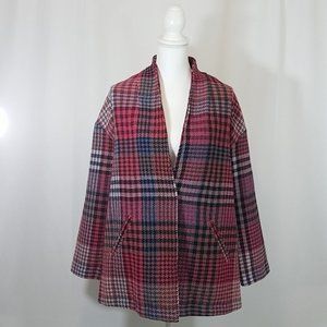 Rachel Zoe Plaid Check Coat Medium
